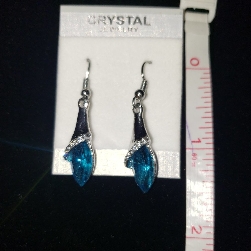 💋Crystal Aquamarine marquise Dangle Earrings